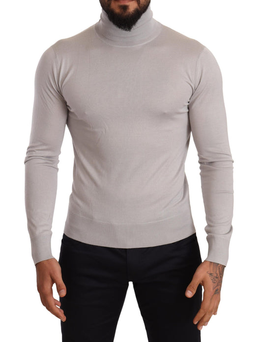 Dolce & Gabbana Gray Cashmere Turtleneck Pullover Sweater