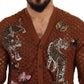 Dolce & Gabbana Brown Leopard Butterfly Cardigan Sweater