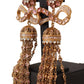 Dolce & Gabbana Gold Dangling Crystals Long Clip-On Jewelry Earrings