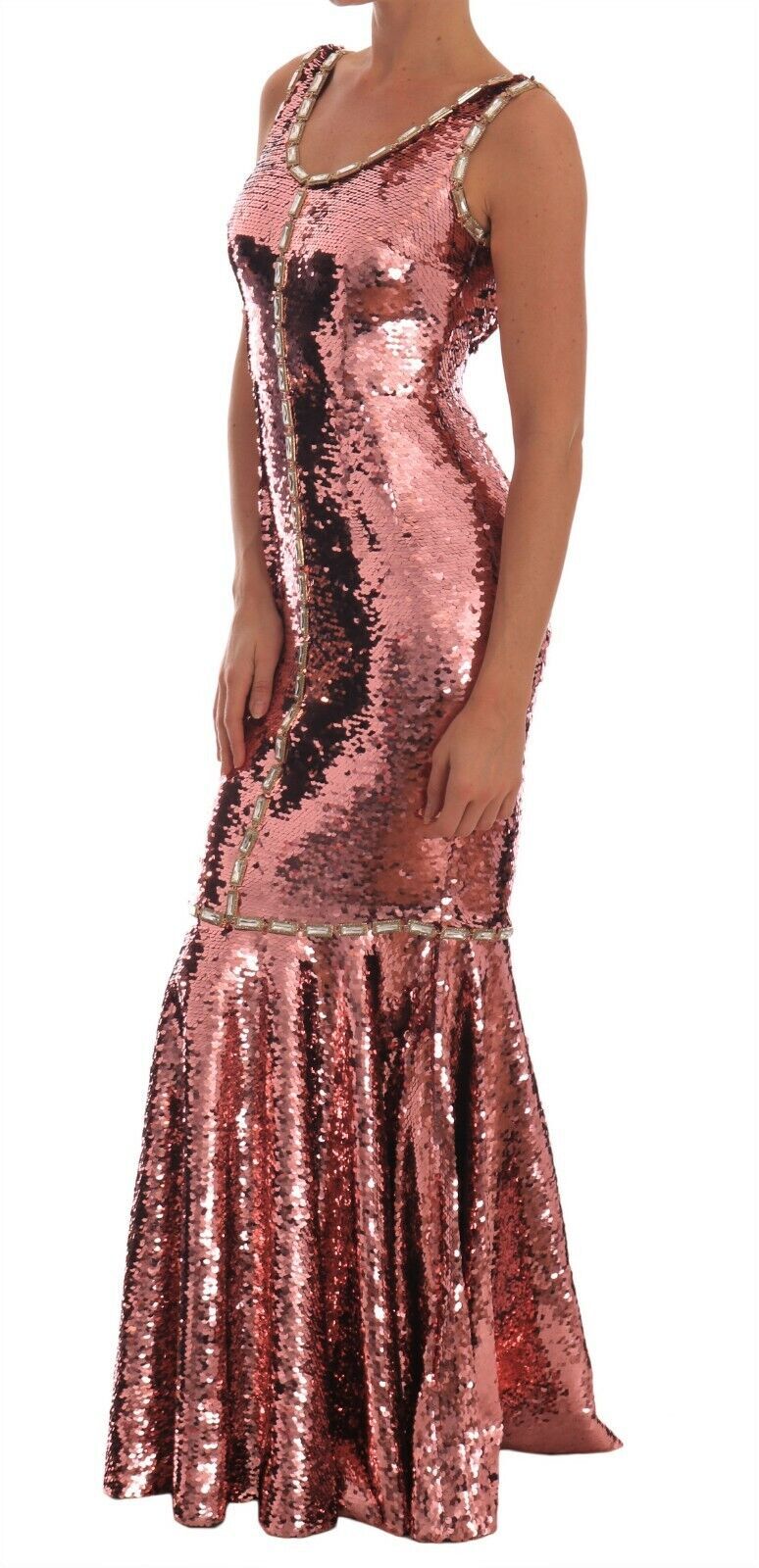 Dolce & Gabbana Pink Sequined Crystal Dress