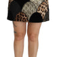 Dolce & Gabbana Multicolor Leopard Print High Waist Mini Skirt