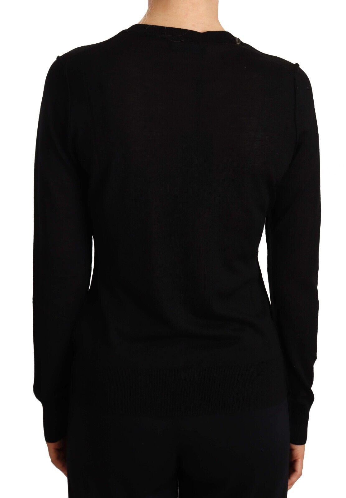 Dolce & Gabbana Black Crewneck Pullover STAFF Sweater Wool