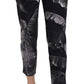 Dolce & Gabbana Black Banana Leaf Print Skinny Capri Pants