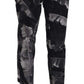 Dolce & Gabbana Black Banana Leaf Print Skinny Capri Pants