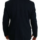 Dolce & Gabbana Blue Solid Cotton Silk Stretch Jacket Blazer