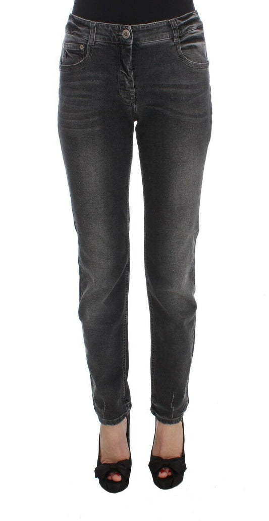 Ermanno Scervino Gray Wash Cotton Blend Stretch Jeans Pants