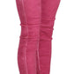 Dolce & Gabbana Pink Velvet Mid Waist Skinny Trouser Pants