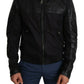 Dolce & Gabbana Black Zip Leather Bomber Jacket