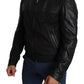 Dolce & Gabbana Black Zip Leather Bomber Jacket