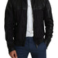 Dolce & Gabbana Black Zip Leather Bomber Jacket