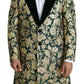 Dolce & Gabbana Elegant Gold Green Jacquard Sicilia Jacket