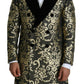 Dolce & Gabbana Black Gold Jacquard Long Coat SICILIA Jacket