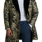 Dolce & Gabbana Black Gold Jacquard Long Coat SICILIA Jacket