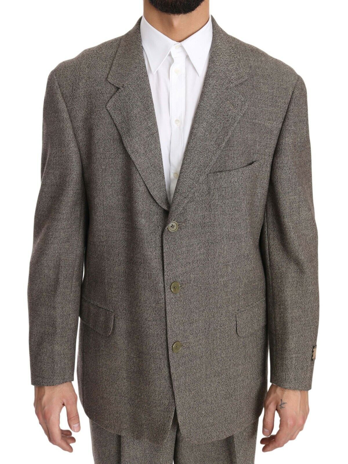 Fendi Brown Wool Regular Single  Breasted Suit