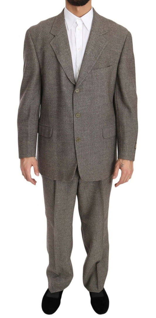 Fendi Brown Wool Regular Single  Breasted Suit