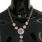 Dolce & Gabbana Pink Gold Brass Crystal Purple Pearl Pendants