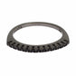 Nialaya Black CZ Rhodium 925 Silver Womens Ring