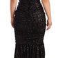 Dolce & Gabbana Black Sequined Long Dress