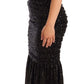 Dolce & Gabbana Black Sequined Long Dress