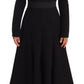 Dolce & Gabbana Black Wool Stretch Sheath Open Back Dress