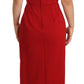 Dolce & Gabbana Red Sweetheart Sleeveless Midi Stretch Dress