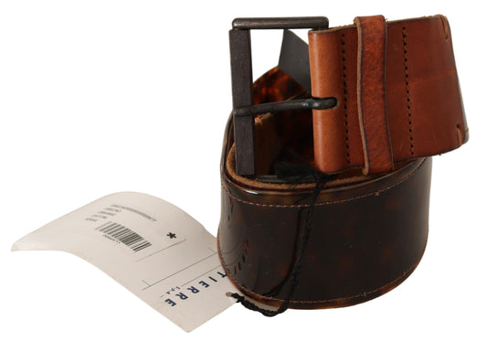 Ermanno Scervino Dark Brown Leather Buckle Waist Belt