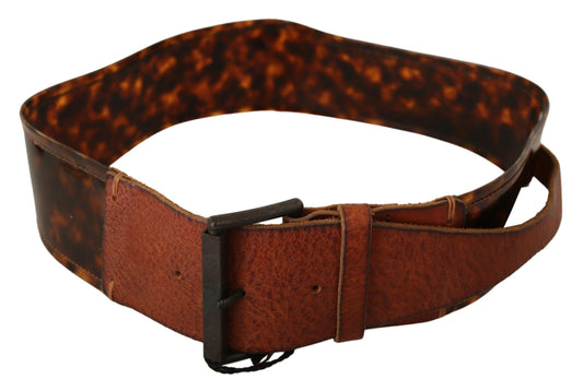 Ermanno Scervino Dark Brown Leather Buckle Waist Belt