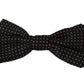 Dolce & Gabbana Black Patterned Adjustable Neck Papillon Bow Tie