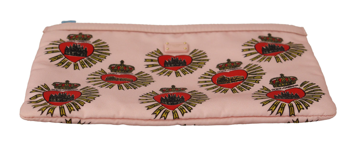 Dolce & Gabbana Pink D&G Devotion Heart Pouch Wallet Clutch