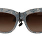 Dolce & Gabbana Blue Lace Acetate Rectangle Shades Sunglasses