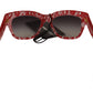 Dolce & Gabbana Red Lace Acetate Rectangle Shades Sunglasses