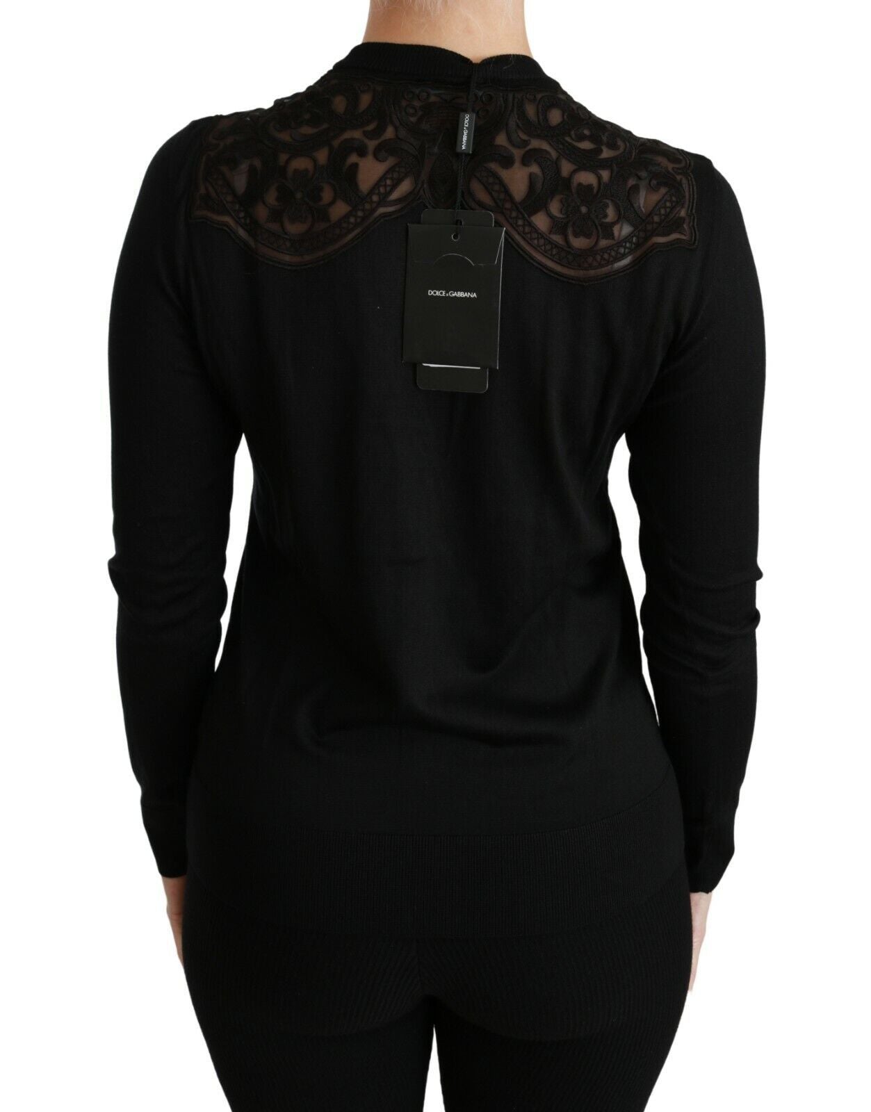 Dolce & Gabbana Black Lace Cardigan Sweater