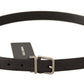 Dolce & Gabbana Black Exotic Leather Silver Buckle Belt