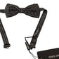 Dolce & Gabbana Black Patterned Adjustable Neck Papillon Bow Tie