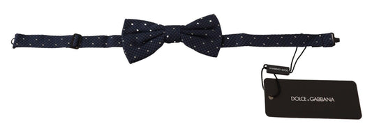 Dolce & Gabbana Dark Blue Patterned Adjustable Neck Papillon Bow Tie