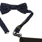 Dolce & Gabbana Dark Blue Patterned Adjustable Neck Papillon Bow Tie