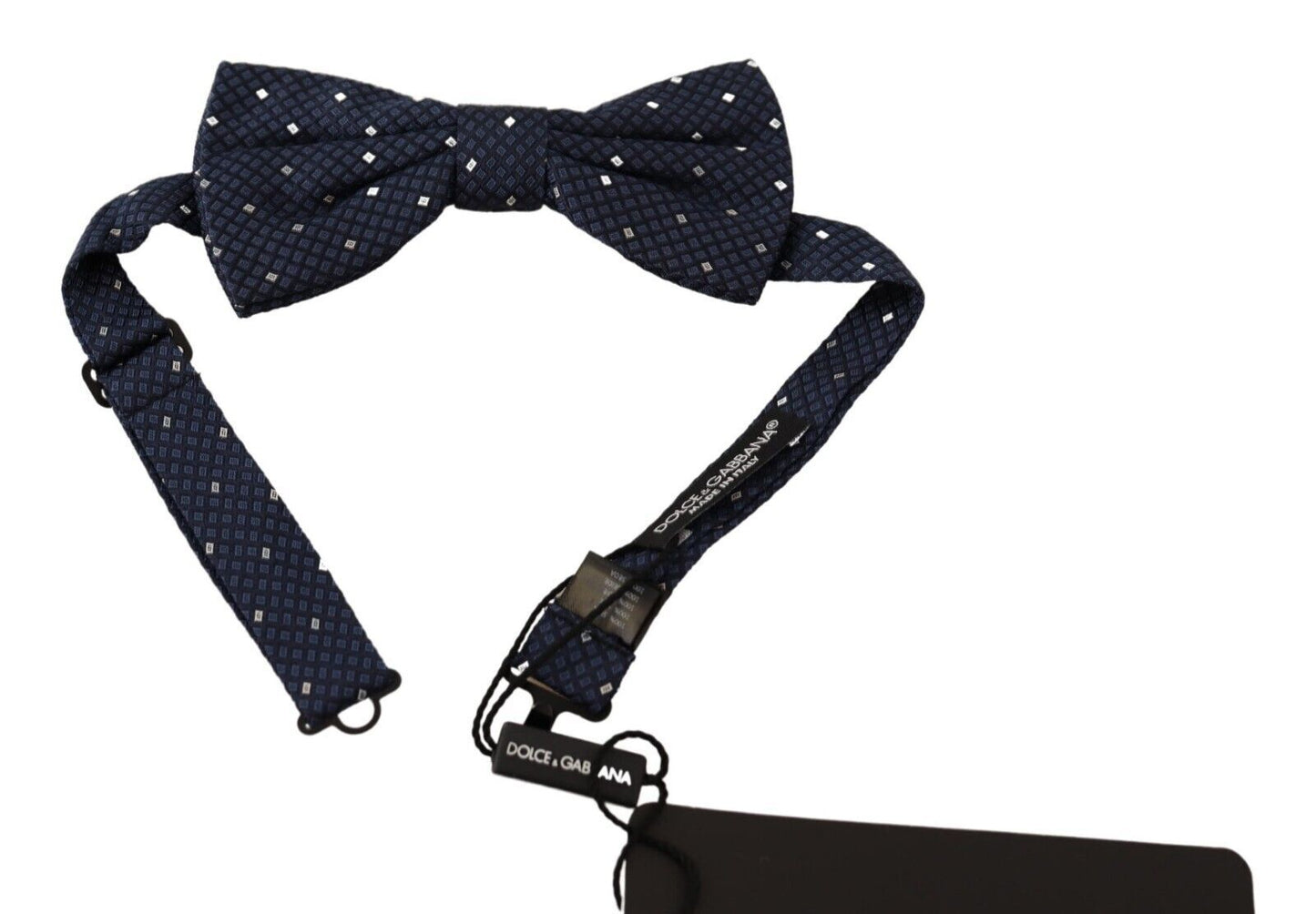 Dolce & Gabbana Dark Blue Patterned Adjustable Neck Papillon Bow Tie