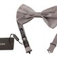 Dolce & Gabbana Silver Gray Silk Adjustable Neck Papillon Bow Tie