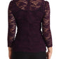 Dolce & Gabbana Purple Lace Long Sleeve Top Blouse