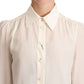 Dolce & Gabbana White Long Sleeve Polo Shirt Top Blouse