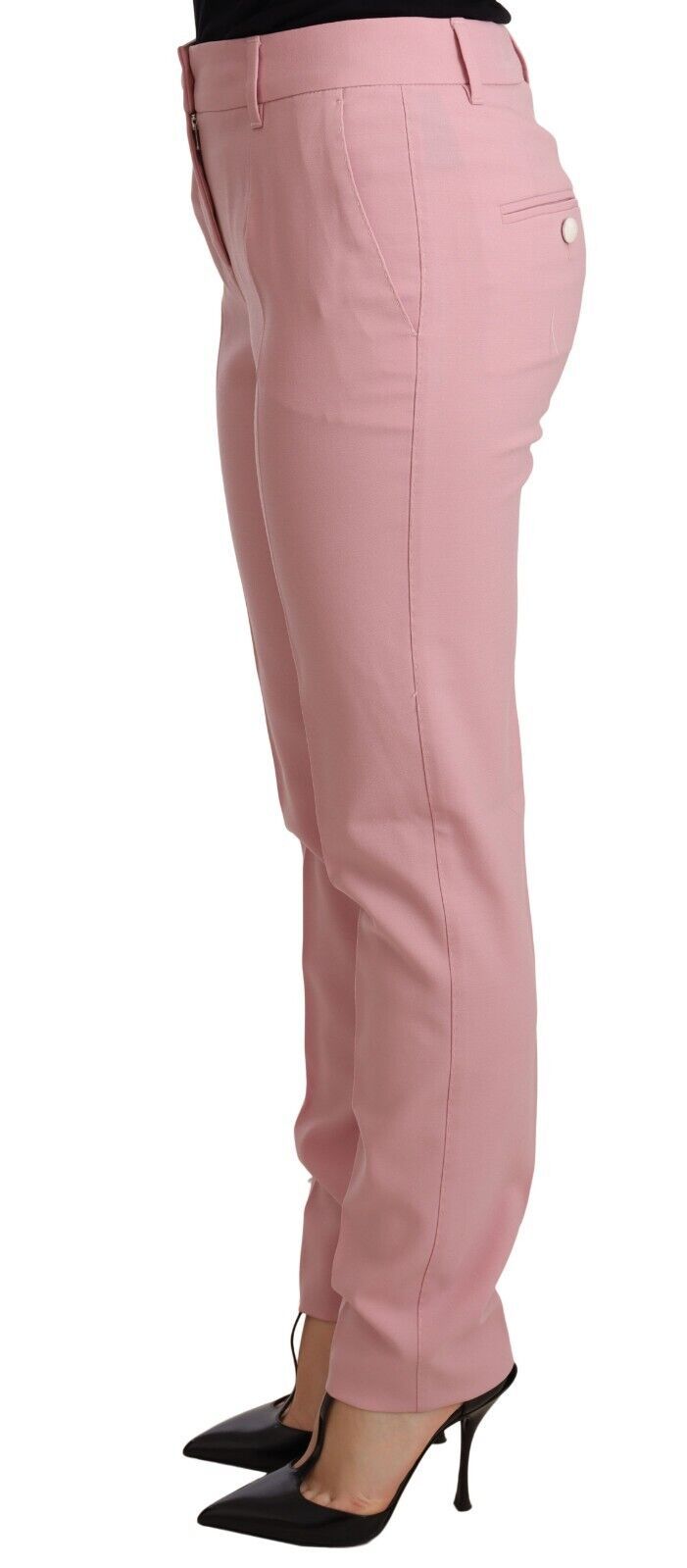 Dolce & Gabbana Pink Women Trouser Virgin Wool Stretch Pants