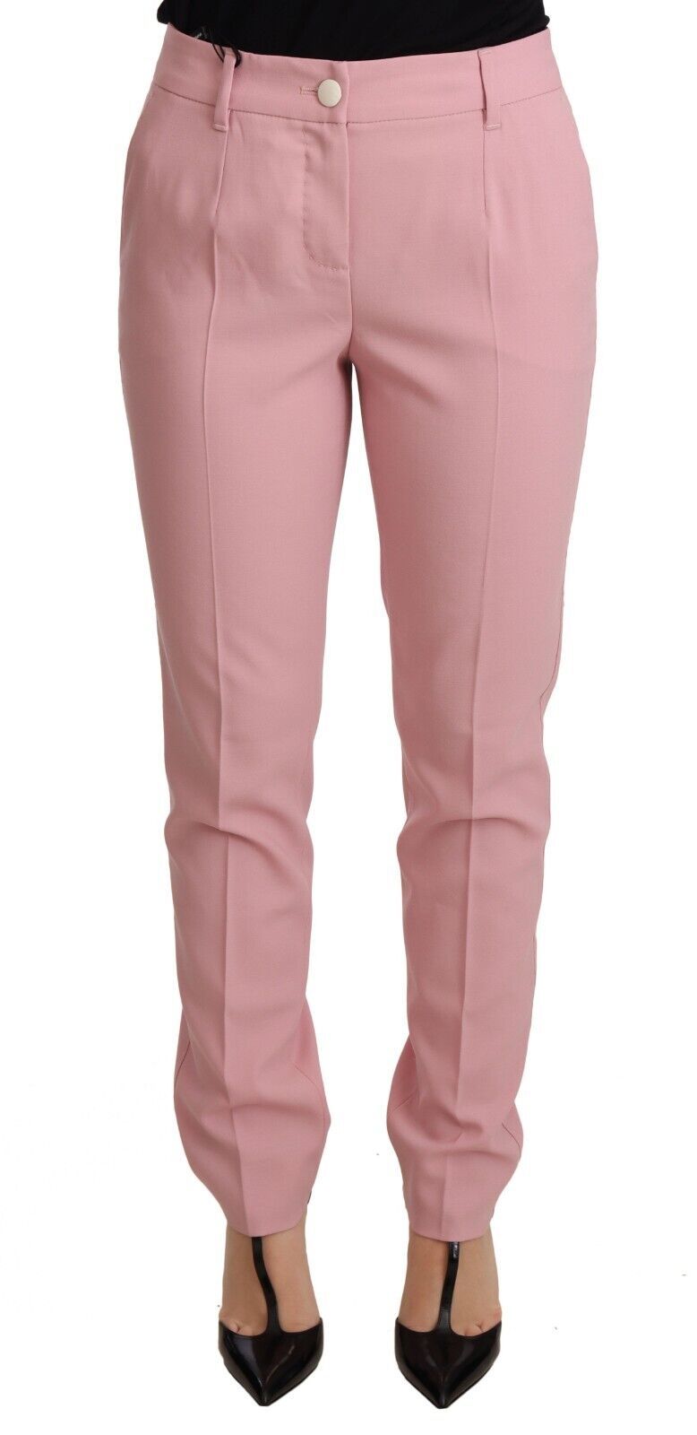 Dolce & Gabbana Pink Women Trouser Virgin Wool Stretch Pants