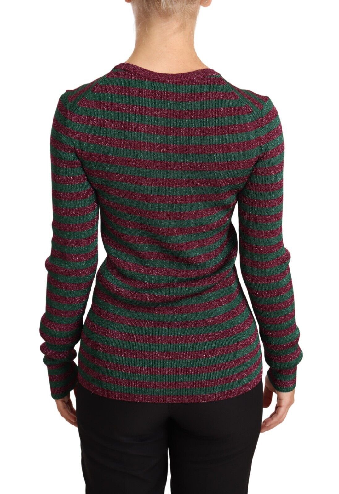 Dolce & Gabbana Multicolor Striped Crew Neck Pullover Sweater