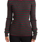 Dolce & Gabbana Multicolor Striped Crew Neck Pullover Sweater