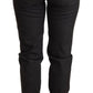 Ermanno Scervino Black Low Waist Skinny Slim Trouser Cotton Jeans