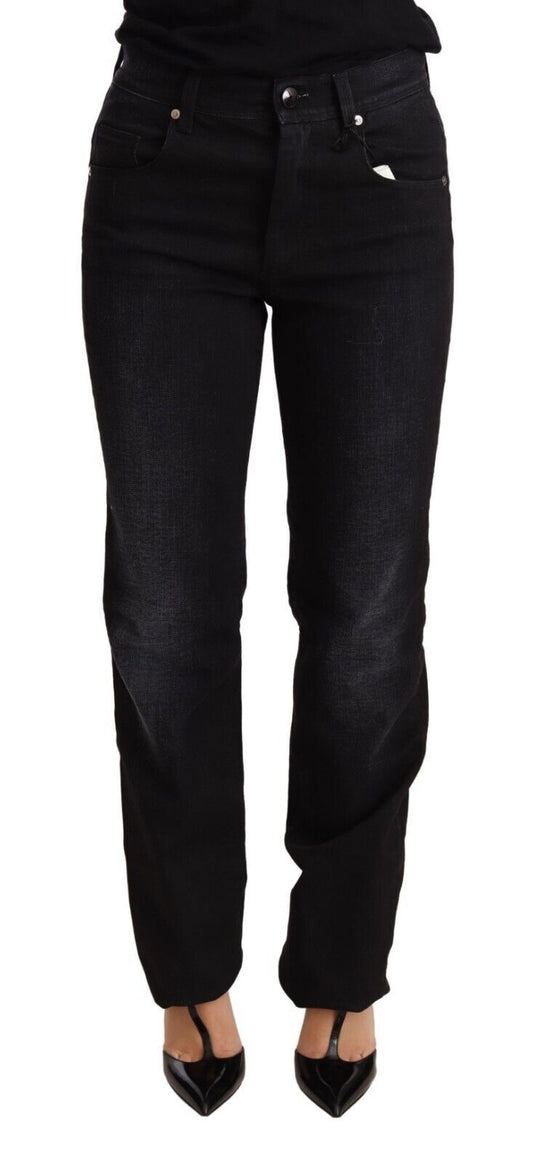 Ermanno Scervino Black Washed Straight Denim Trouser Cotton Jeans