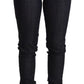 Ermanno Scervino Blue Skinny Folded Hem Denim Trouser Cotton Jeans