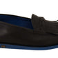 Dolce & Gabbana Black Leather Tassel Slip On Loafers Shoes