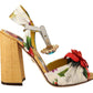 Dolce & Gabbana Multicolor Crystal Keira Sandals Silk Shoes