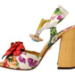 Dolce & Gabbana Multicolor Crystal Keira Sandals Silk Shoes